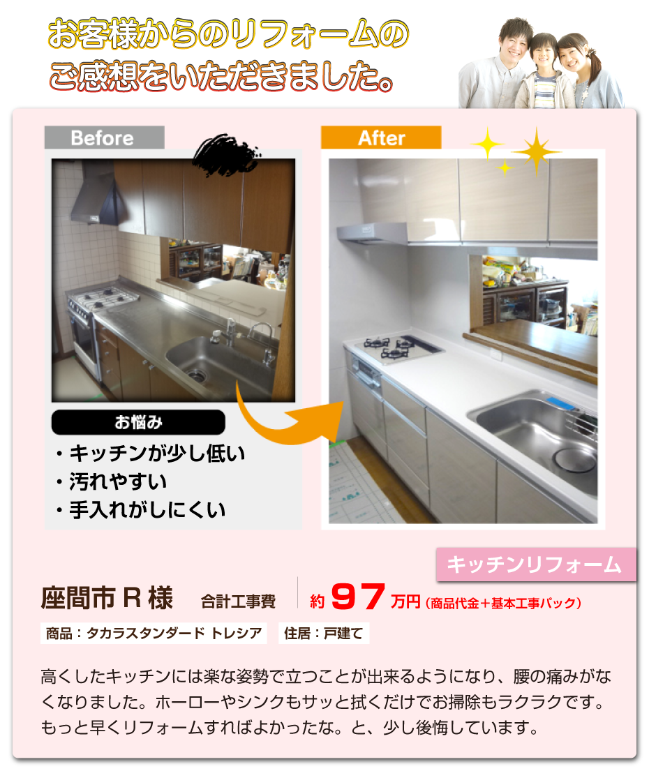 キッチンリフォーム事例97万円