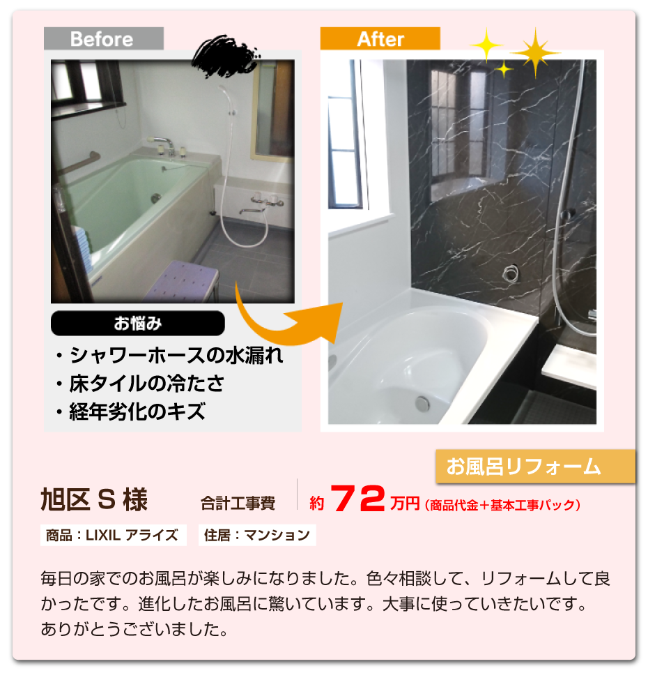 お風呂フォーム事例72万円